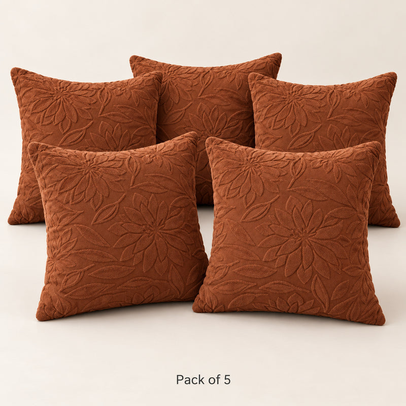 Premium Knitted Cushion Cover - Dark Brown 40x40 Cm (Pack of 5)