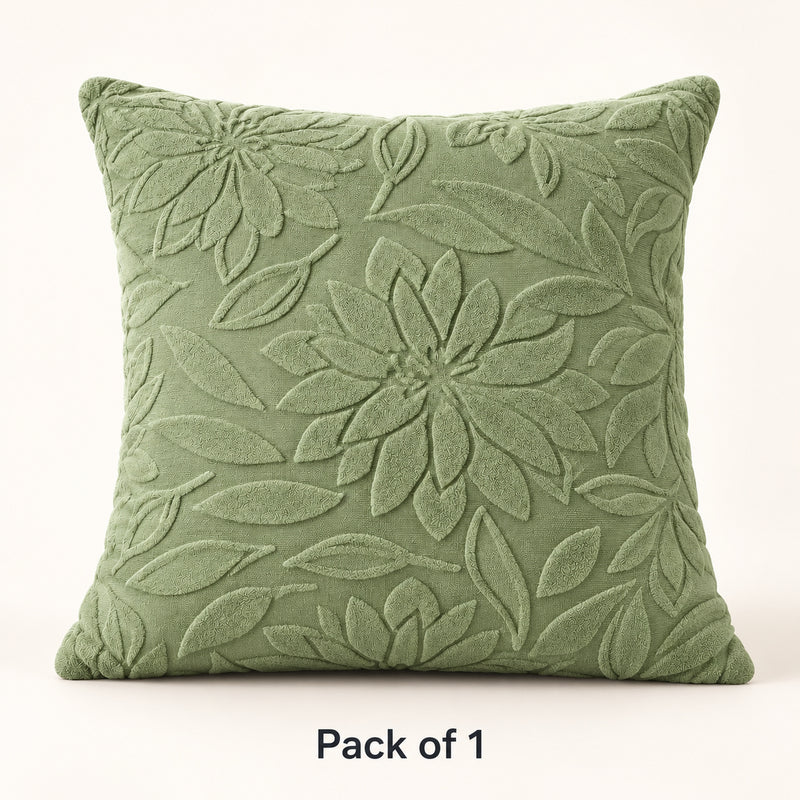 Premium Knitted Cushion Cover - Green 40x40 Cm (Pack of 1)