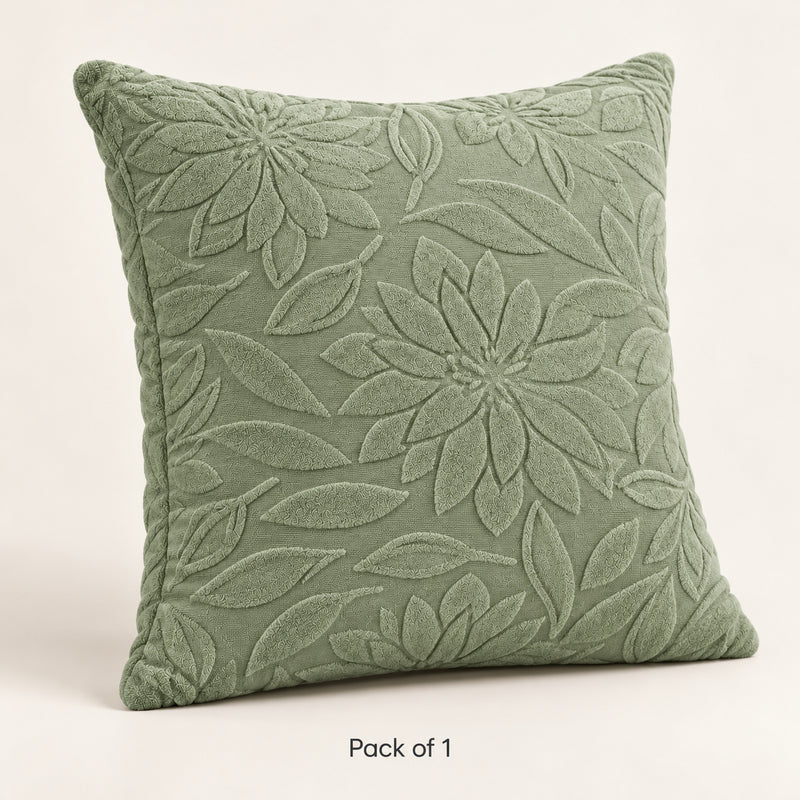 Premium Knitted Cushion Cover - Green 40x40 Cm (Pack of 1)