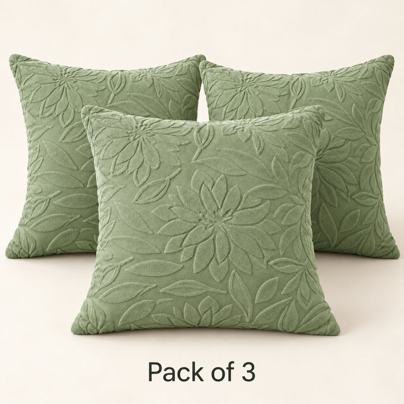 Premium Knitted Cushion Cover - Green 40x40 Cm (Pack of 3)