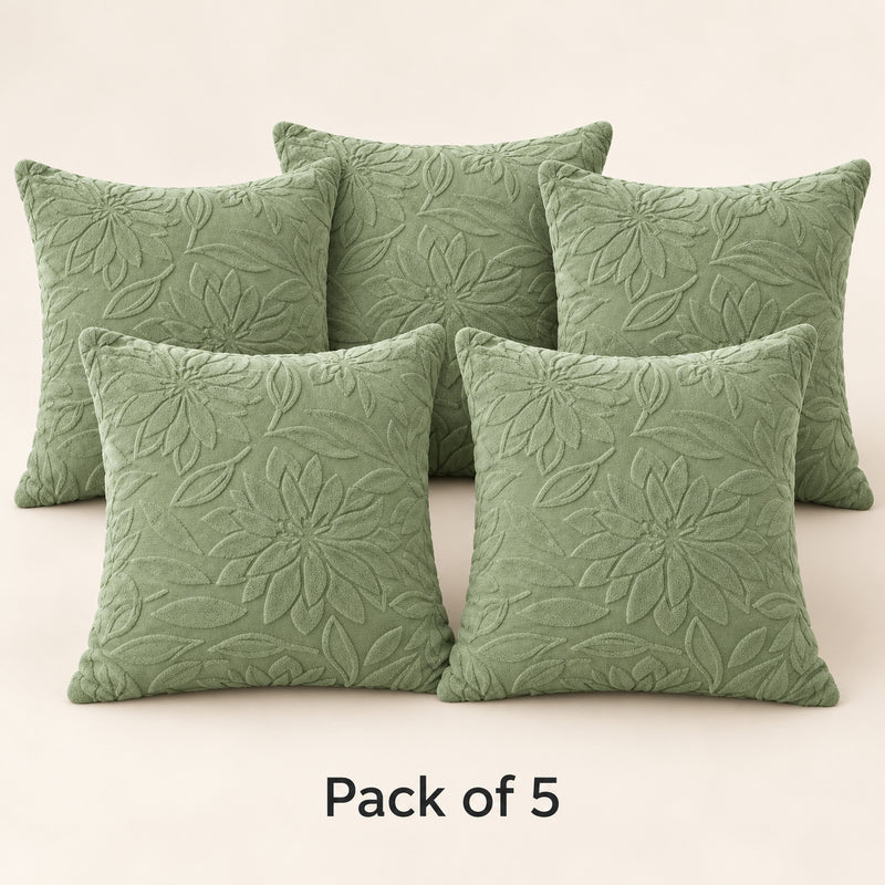 Premium Knitted Cushion Cover - Green 40x40 Cm (Pack of 5)
