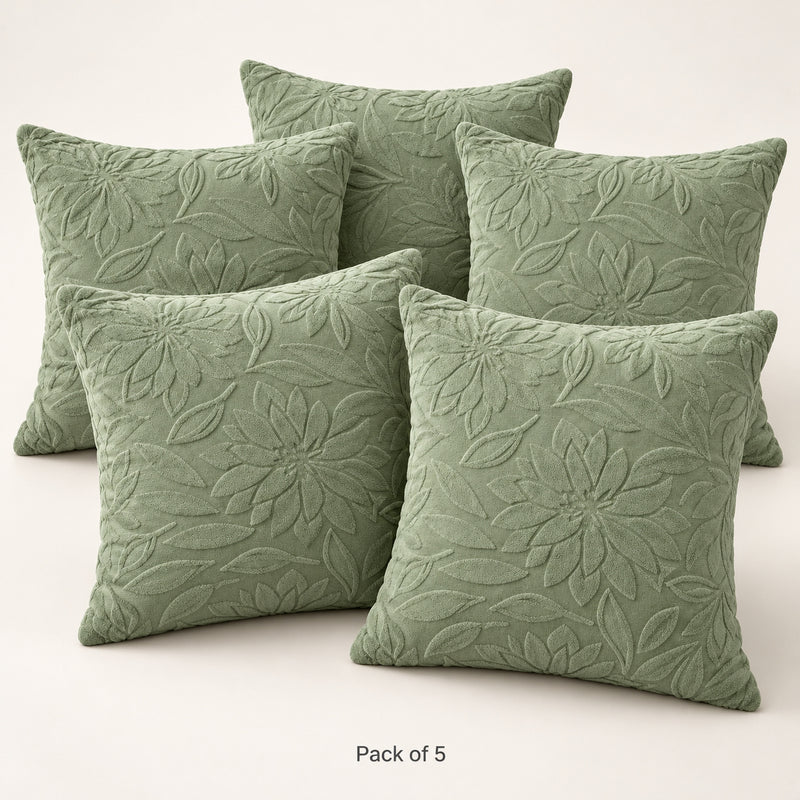 Premium Knitted Cushion Cover - Green 40x40 Cm (Pack of 5)