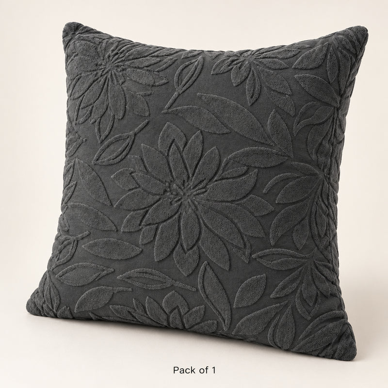 Premium Knitted Cushion Cover - Grey 40x40 Cm (Pack of 1)