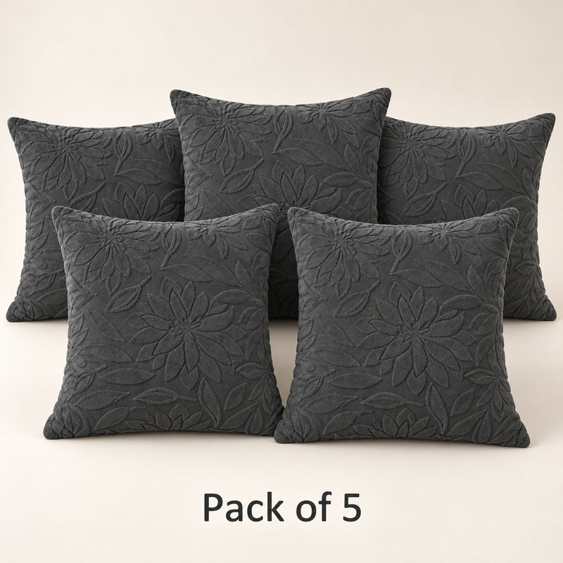 Premium Knitted Cushion Cover - Grey 40x40 Cm (Pack of 5)