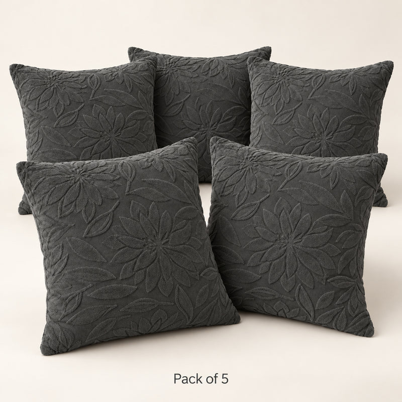 Premium Knitted Cushion Cover - Grey 40x40 Cm (Pack of 5)