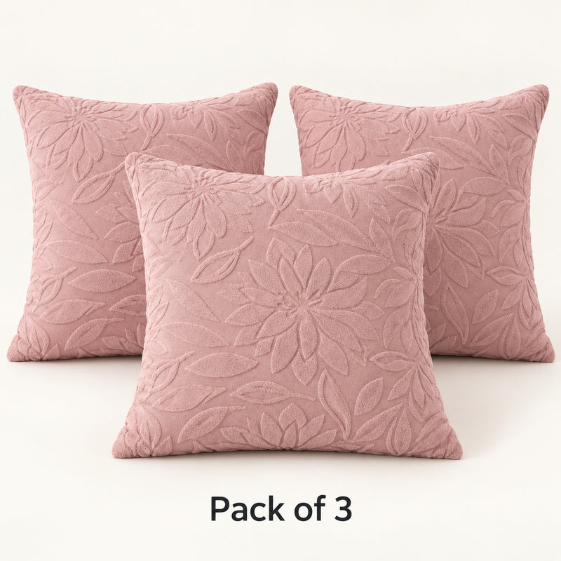 Premium Knitted Cushion Cover - Pink 40x40 Cm (Pack of 3)