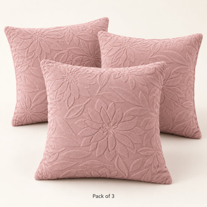 Premium Knitted Cushion Cover - Pink 40x40 Cm (Pack of 3)